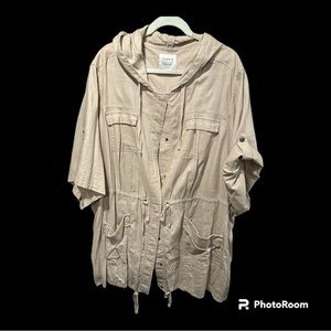 Torrid Linen Rayon Hooded Jacket